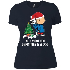 All I Want For Christmas Is A Dog Snoopy Charlie Brown The Peanuts Movie Ladies' Shirt - The White Eagles