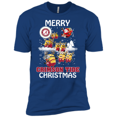 Alabama Crimson Tide T Shirts Minions Santa Claus Merry Christmas Men's Sleeve Shirt - The White Eagles