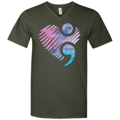 You Matter Don't Let Your Story End Semicolon Shirt Men's V-Neck T-Shirt - The White Eagles