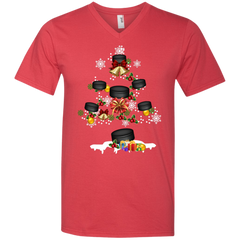 Christmas Is Coming Hockey Santa Claus Ugly Christmas Sweater Men's V-Neck T-Shirt - The White Eagles