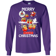 New Mexico State Aggies Ugly Christmas Sweaters Minions Santa Claus Merry Christmas LS Cotton T-Shirt - The White Eagles