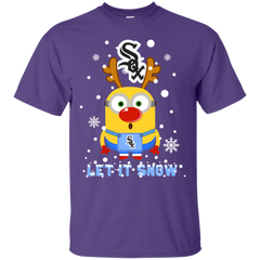 Minion Chicago White Sox  Ugly Christmas Sweaters Let It Snow Cotton T-Shirt - The White Eagles