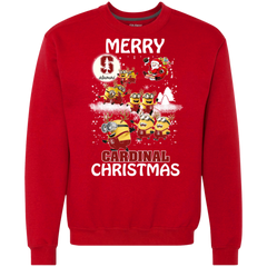 Stanford Cardinal Ugly Christmas Sweaters Minions Santa Claus Merry Christmas Sweatshirt - The White Eagles