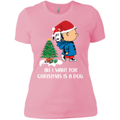 All I Want For Christmas Is A Dog Snoopy Charlie Brown The Peanuts Movie Ladies' Shirt - The White Eagles