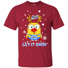 Minion New York Mets  Ugly Christmas Sweaters Let It Snow Cotton T-Shirt - The White Eagles