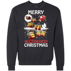South Carolina Gamecocks Ugly Christmas Sweaters Minions Santa Claus Sweatshirt - The White Eagles