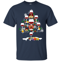 Christmas Is Coming Wine Santa Claus Ugly Christmas Sweater Cotton T-Shirt - The White Eagles