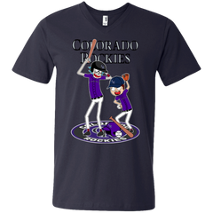 Colorado Rockies Baseball Rick And Morty Men's V-Neck T-Shirt - The White Eagles