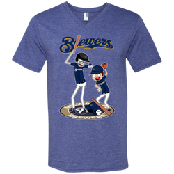 Milwaukee Brewers Baseball Rick And Morty Men's V-Neck T-Shirt - The White Eagles