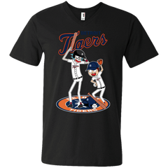 Detroit Tigers Baseball Rick And Morty Men's V-Neck T-Shirt - The White Eagles