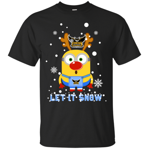 Minion Kennesaw State Owls Ugly Christmas Sweaters Let It Snow Cotton T-Shirt - The White Eagles
