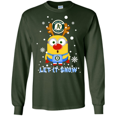 Minion Oakland Athl  Ugly Christmas Sweaters Let It Snow LS Cotton T-Shirt - The White Eagles