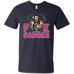Roman Reigns Fuck Cancer Breast Cancer Awareness Men's V-Neck T-Shirt - The White Eagles