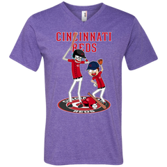 Cincinnati Reds Baseball Rick And Morty Men's V-Neck T-Shirt - The White Eagles