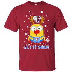 Minion Fordham Rams Ugly Christmas Sweaters Let It Snow Cotton T-Shirt - The White Eagles