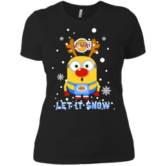 Minion Los Angeles Lakers Ugly Christmas Sweaters Let It Snow Ladies' Shirt - The White Eagles