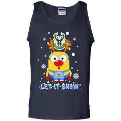Minion Milwaukee Bucks Ugly Christmas Sweaters Let It Snow Tank Top - The White Eagles