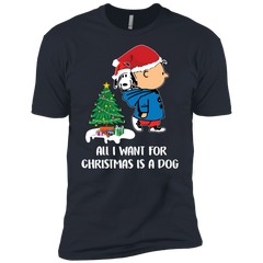 All I Want For Christmas Is A Dog Snoopy Charlie Brown The Peanuts Movie Men's Sleeve Shirt - The White Eagles