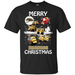 Western Michigan Broncos Ugly Christmas Sweaters Minions Santa Claus Merry Christmas Cotton T-Shirt - The White Eagles