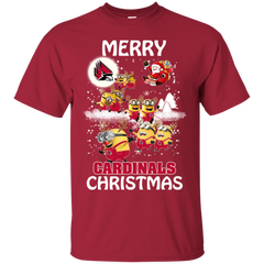 Ball State Cardinals Ugly Christmas Sweaters Minions Santa Claus Merry Christmas Cotton T-Shirt - The White Eagles
