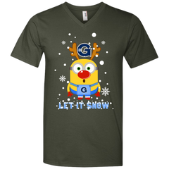 Minion Georgetown Hoyas Ugly Christmas Sweaters Let It Snow Men's V-Neck T-Shirt - The White Eagles