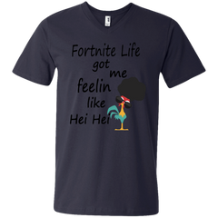 Fortnite Life Got Me Feelin Like Hei Hei Men's V-Neck T-Shirt - The White Eagles