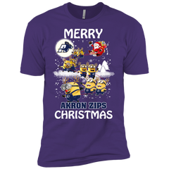 Akron Zips T Shirts Minions Santa Claus Merry Christmas Hoodies Sweatshirts Men's Sleeve Shirt - The White Eagles