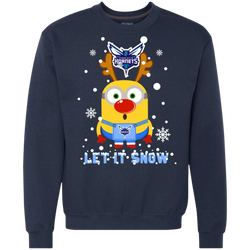 Minion Charlotte Hornets Ugly Christmas Sweaters Let It Snow Sweatshirt - The White Eagles