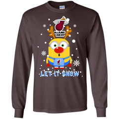 Minion Miami Heat Ugly Christmas Sweaters Let It Snow LS Cotton T-Shirt - The White Eagles