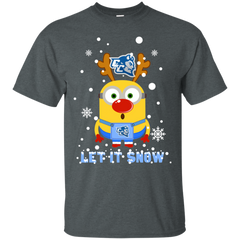 Minion Central Connecticut State Blue Devils Ugly Christmas Sweaters Let It Snow Cotton T-Shirt - The White Eagles