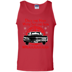 Deck The Halls With Salt And Iron Impala Lalalalalalala Supernatural Ugly Christmas Sweater Tank Top - The White Eagles