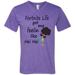 Fortnite Life Got Me Feelin Like Hei Hei Men's V-Neck T-Shirt - The White Eagles