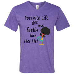Fortnite Life Got Me Feelin Like Hei Hei Men's V-Neck T-Shirt - The White Eagles