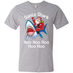 Santa Shark Hoo Hoo Hoo Hoo Hoo Christmas Ugly Christmas Sweater Men's V-Neck T-Shirt - The White Eagles