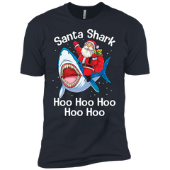 Santa Shark Hoo Hoo Hoo Hoo Hoo Christmas Ugly Christmas Sweater Men's Sleeve Shirt - The White Eagles