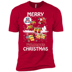 Arizona Wildcats T Shirts Minions Santa Claus Merry Christmas Men's Sleeve Shirt - The White Eagles