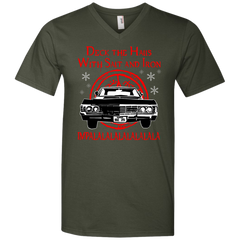 Deck The Halls With Salt And Iron Impala Lalalalalalala Supernatural Ugly Christmas Sweater Men's V-Neck T-Shirt - The White Eagles