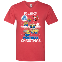 Georgia State Panthers Ugly Christmas Sweaters Minions Santa Claus Merry Christmas Men's V-Neck T-Shirt - The White Eagles