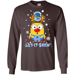 Minion Golden State Warriors Ugly Christmas Sweaters Let It Snow LS Cotton T-Shirt - The White Eagles