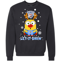 Minion Oklahoma City Thunder Ugly Christmas Sweaters Let It Snow Sweatshirt - The White Eagles