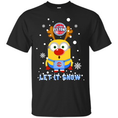 Minion Detroit Pistons Ugly Christmas Sweaters Let It Snow Cotton T-Shirt - The White Eagles