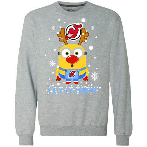 Minion New Jersey Devils Ugly Christmas Sweaters Let It Snow Sweatshirt - The White Eagles