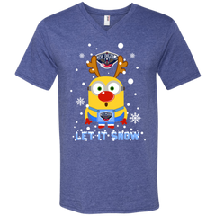Minion New Orleans Pelicans Ugly Christmas Sweaters Let It Snow Men's V-Neck T-Shirt - The White Eagles