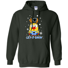 Minion Carolina Panthers Ugly Christmas Sweaters Let It Snow Hoodie - The White Eagles