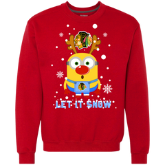 Minion Chicago Blackhawks Ugly Christmas Sweaters Let It Snow Sweatshirt - The White Eagles