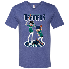 Seattle Mariners Baseball Rick And Morty Men's V-Neck T-Shirt - The White Eagles
