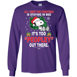 I Want For Christmas Is Staying In Bed Snoopy The Peanuts Movie LS Cotton T-Shirt - The White Eagles