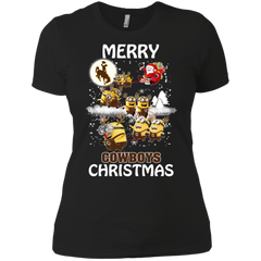 Wyoming Cowboys Ugly Christmas Sweaters Minions Santa Claus Merry Christmas Ladies' Shirt - The White Eagles