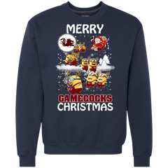 South Carolina Gamecocks Ugly Christmas Sweaters Minions Santa Claus Sweatshirt - The White Eagles