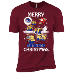 Boise State Broncos Ugly Christmas Sweaters Minions Santa Claus Merry Christmas Men's Sleeve Shirt - The White Eagles